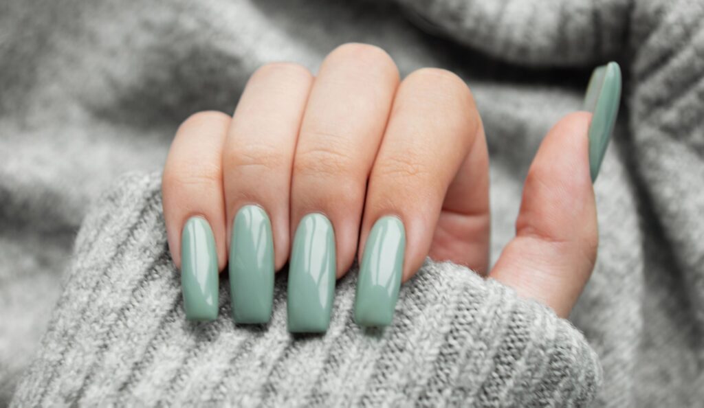 Sage Green Semi Cured Gel Nail Strips